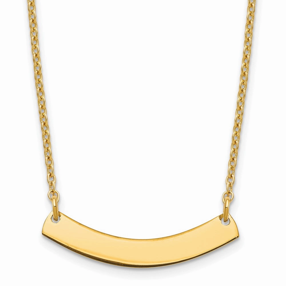 Sterling Silver/Gold-plated Small Curved Blank Bar Necklace