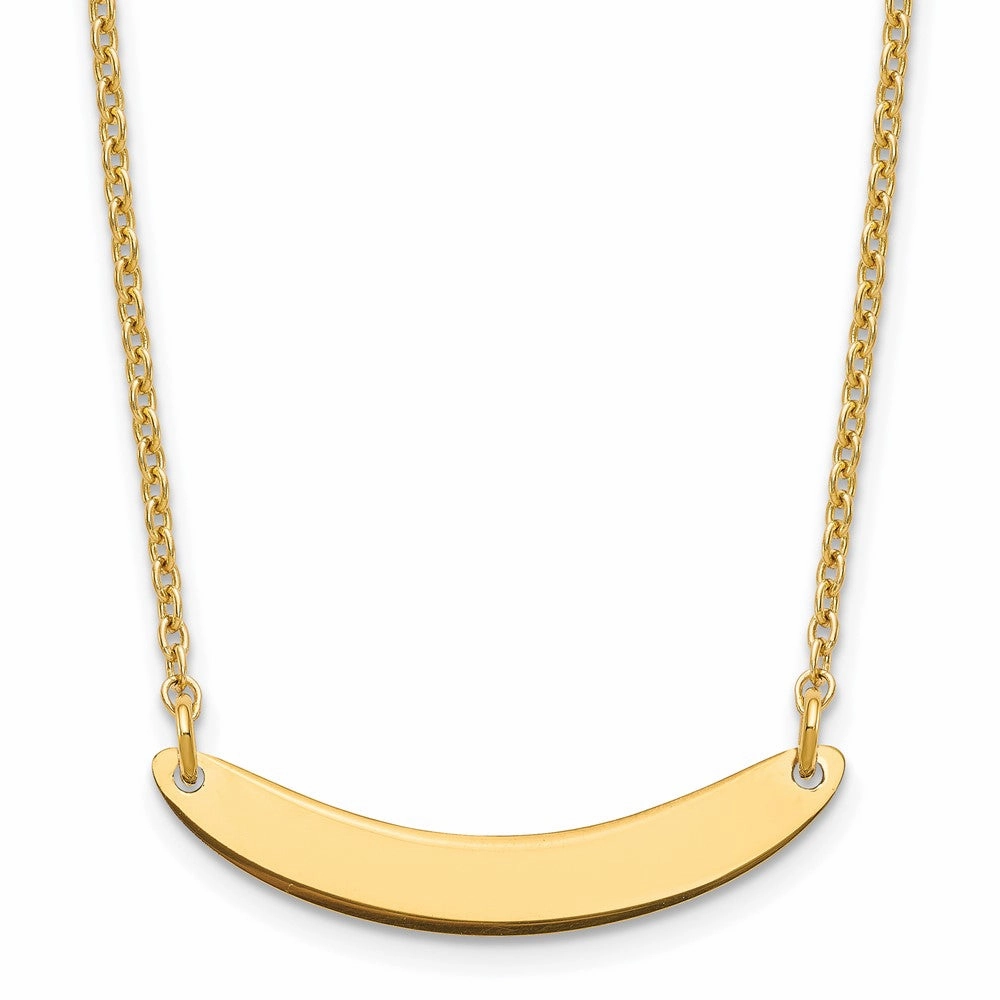 Sterling Silver/Gold-plated Small Curved Blank Bar Necklace