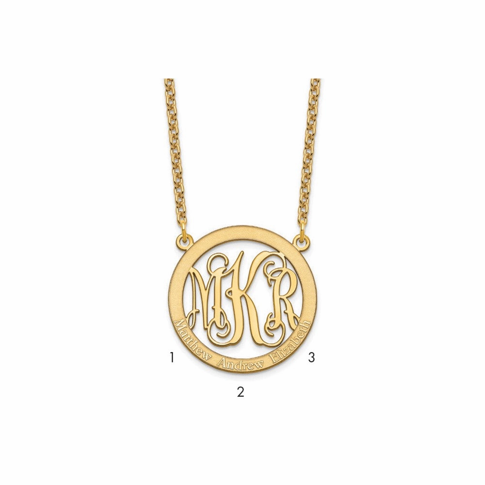 Sterling Silver/Gold-plated Small Family Monogram Necklace