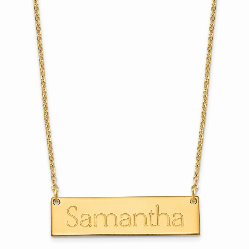 Sterling Silver/Gold-plated Small Name Bar Necklace