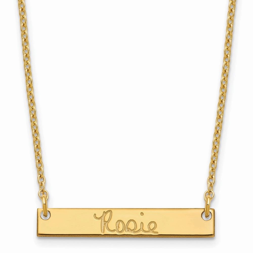 Sterling Silver/Gold-plated Small Signature Bar Necklace