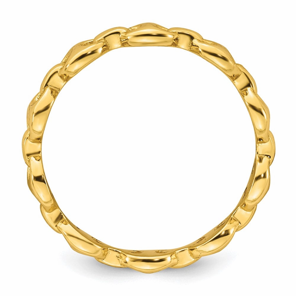 Sterling Silver Gold-tone Polished Mariner Link Size 6 Ring