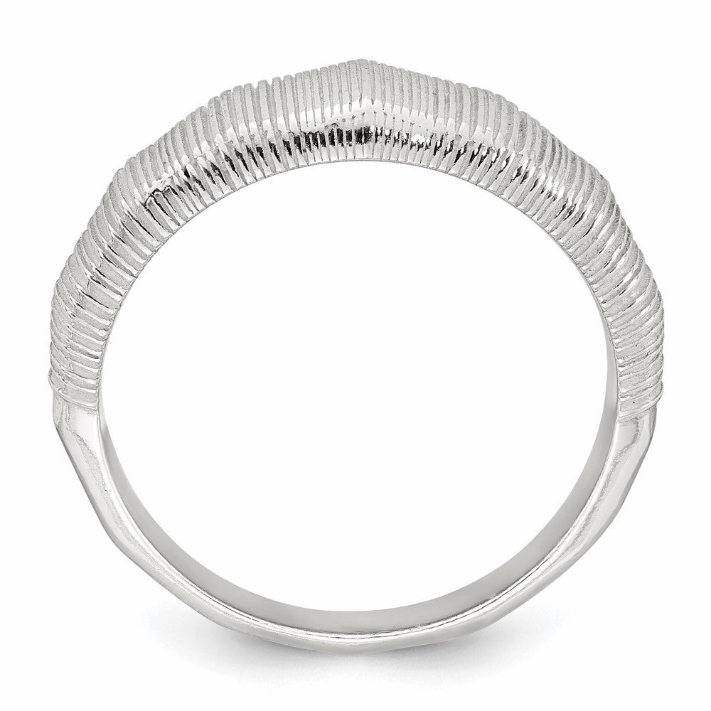 Sterling Silver Polished and Grooved Size 6 Ring