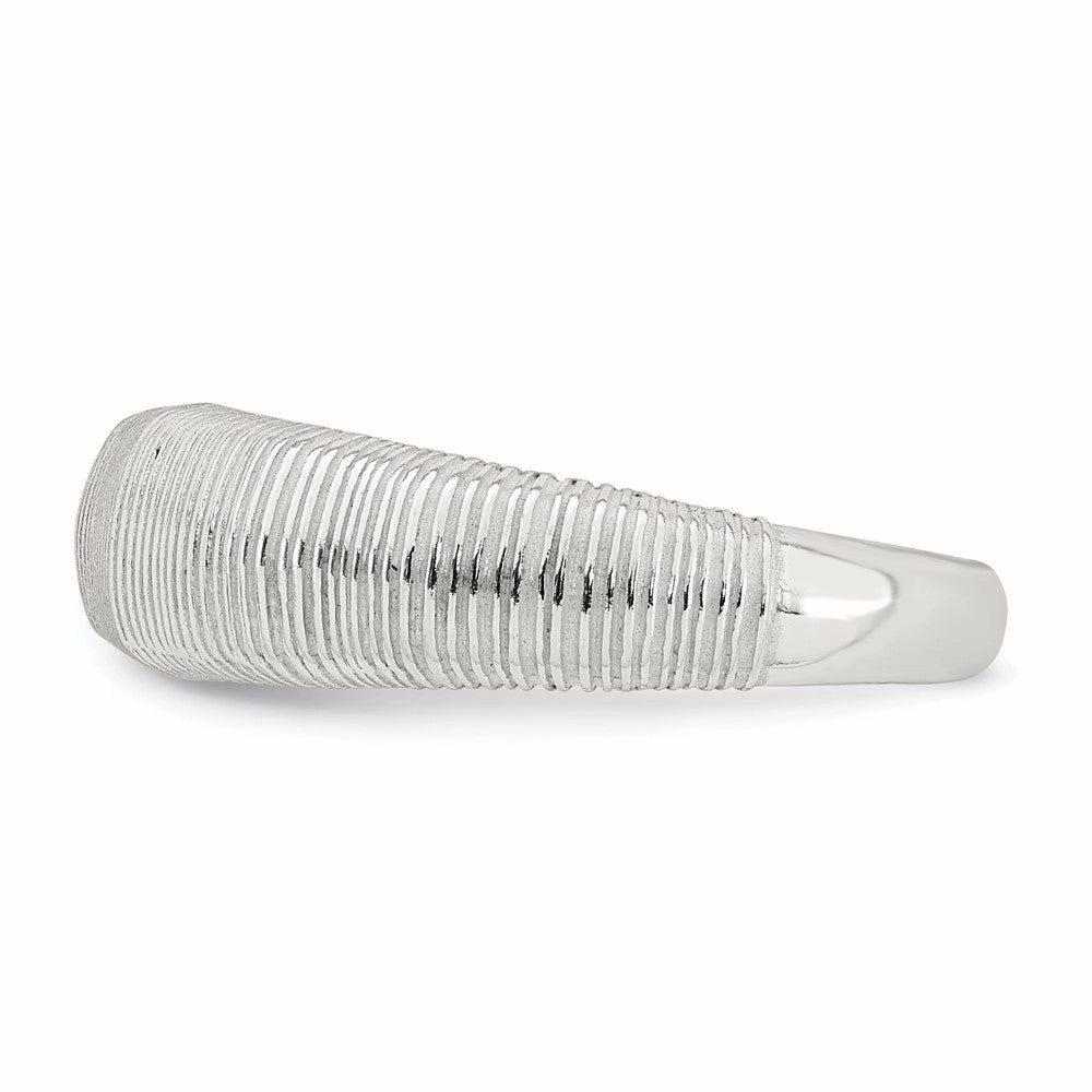 Sterling Silver Polished and Grooved Size 6 Ring