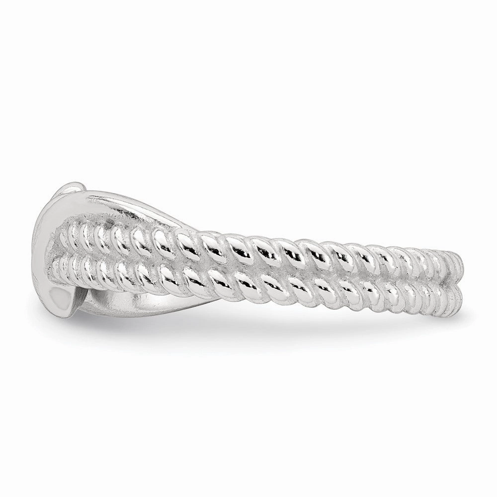 Sterling Silver Polished and Textured Fancy Twisted Size 6 Ring
