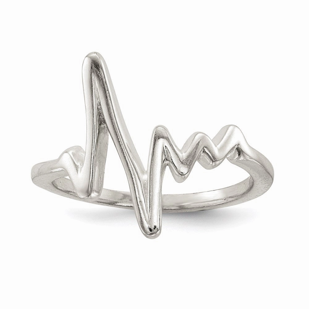Sterling Silver Polished Fancy Heartbeat Ring