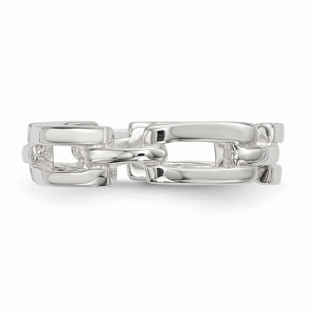 Sterling Silver Polished Fancy Link Ring
