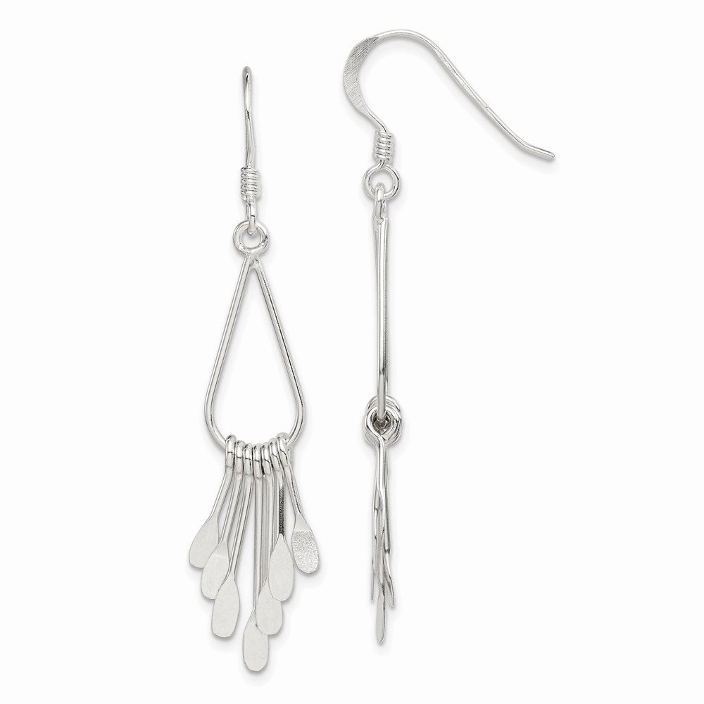 Sterling Silver Polished Fancy Teardrop Dangle Earrings