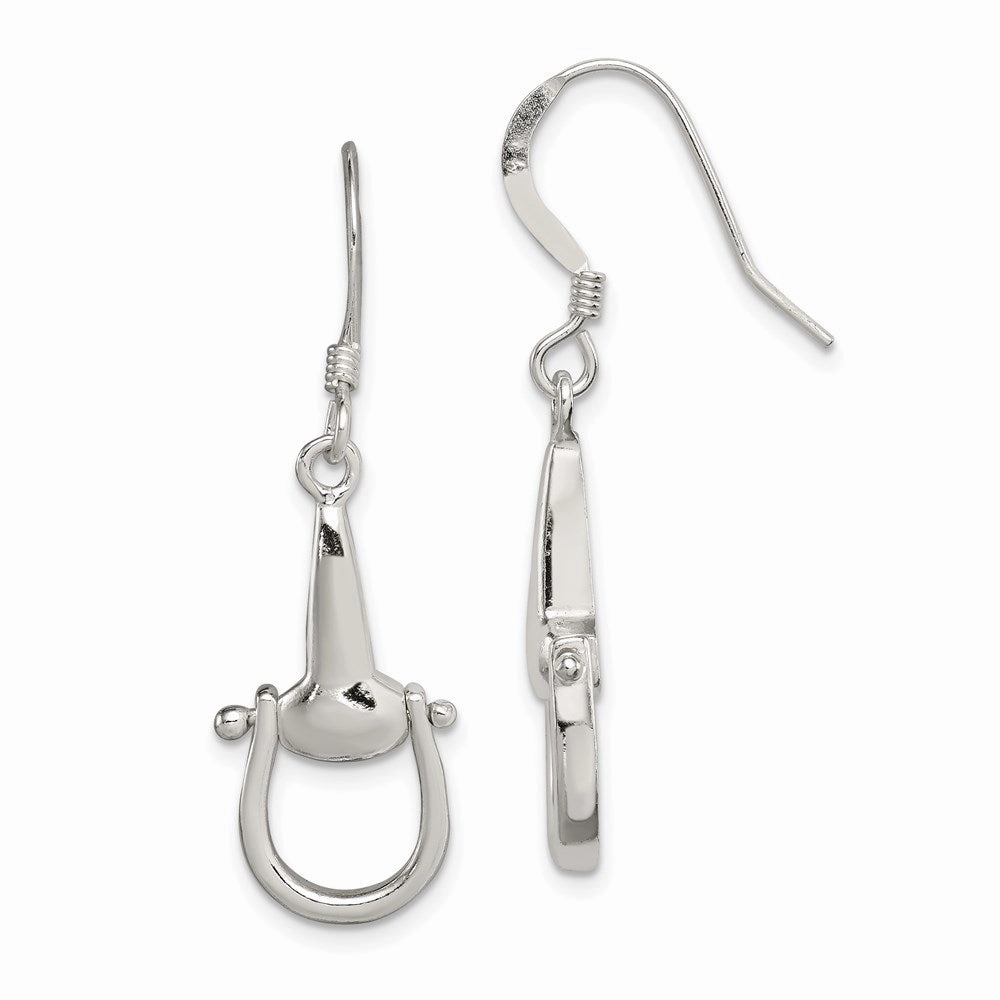 Sterling Silver Polished Stirrup Dangle Earrings