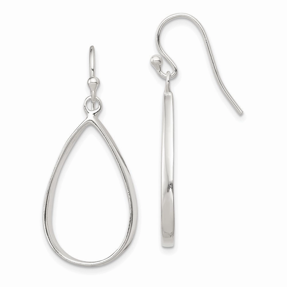 Sterling Silver Polished Teardrop Dangle Earrings
