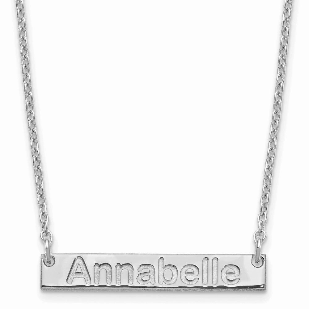 Sterling Silver/Rhod-plated Small ARIAL ROUNDED Bar Necklace