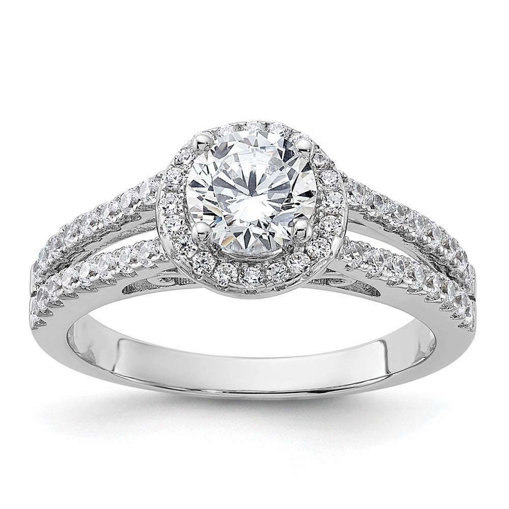 Sterling Silver Rhodium-plated & CZ Ring