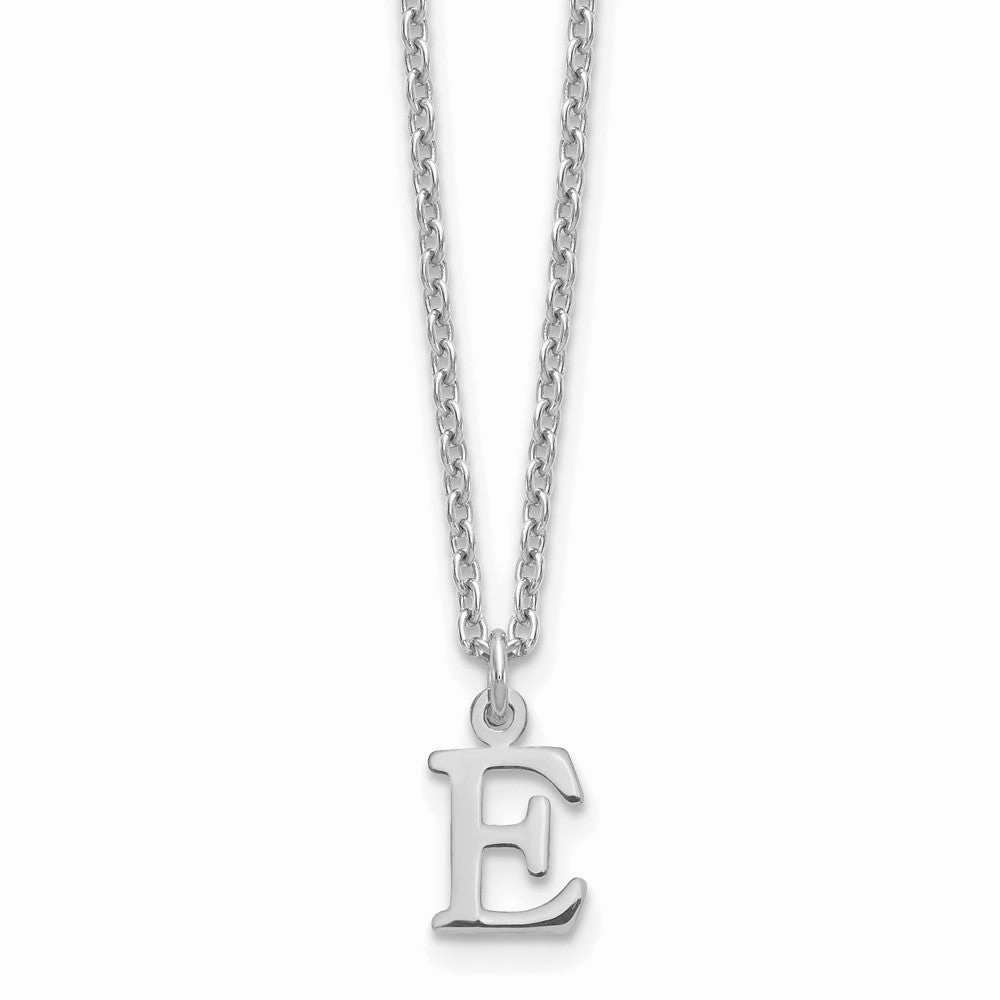 Sterling Silver Rhodium-plated Cutout Letter E Initial Necklace