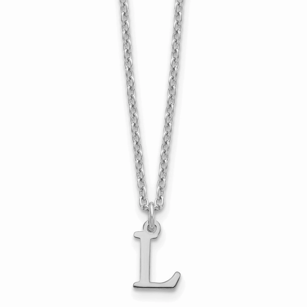 Sterling Silver Rhodium-plated Cutout Letter L Initial Necklace
