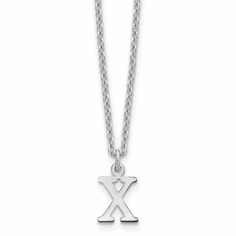 Sterling Silver Rhodium-plated Cutout Letter X Initial Necklace