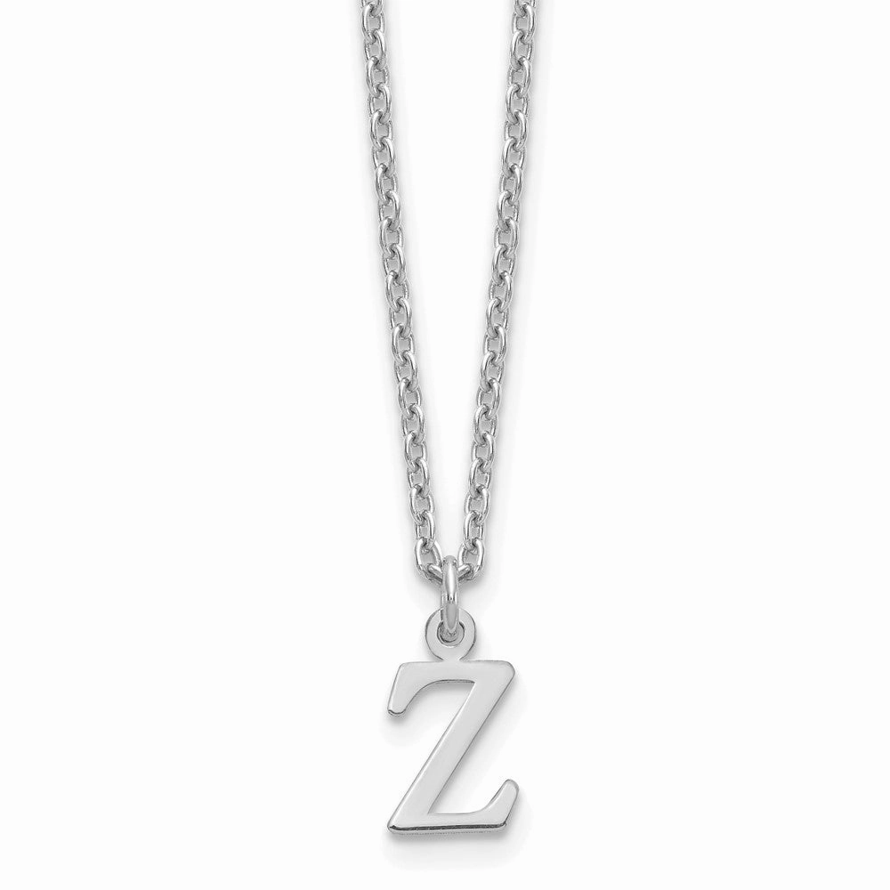 Sterling Silver Rhodium-plated Cutout Letter Z Initial Necklace
