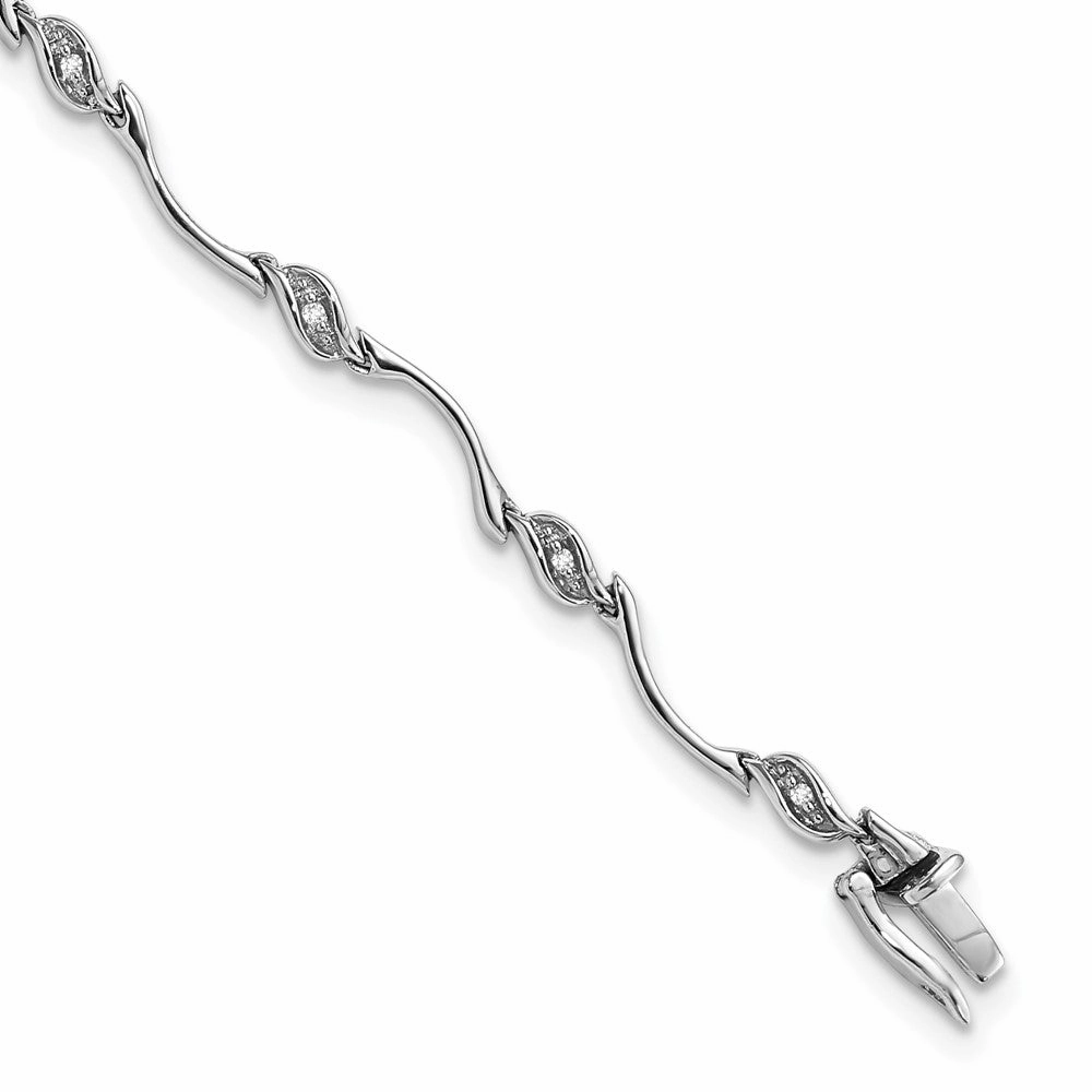 Sterling Silver Rhodium-plated Diam. Bracelet