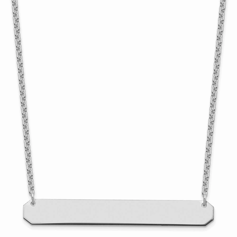 Sterling Silver/Rhodium-plated Large Blank Bar Necklace