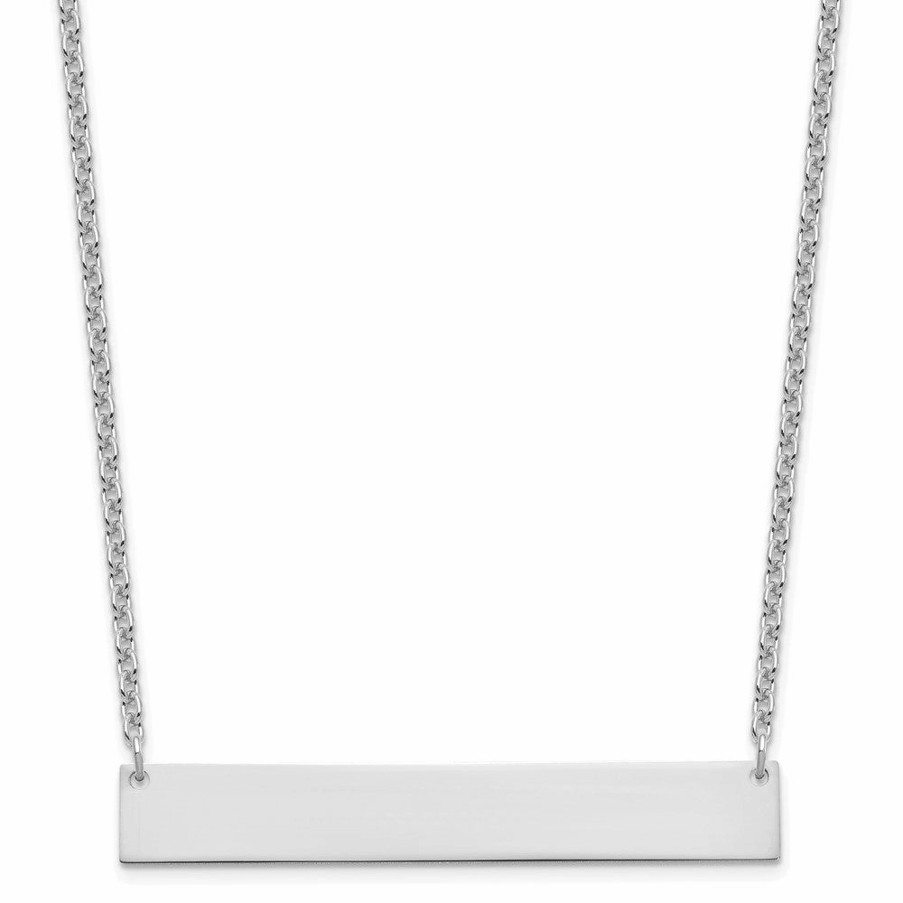 Sterling Silver/Rhodium-plated Large Blank Bar Necklace