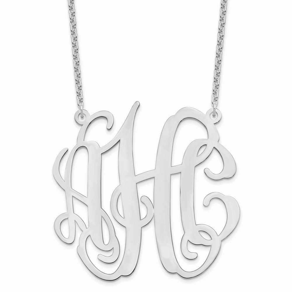 Sterling Silver/Rhodium-plated Large Monogram Necklace
