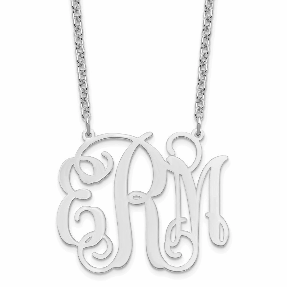 Sterling Silver/Rhodium-plated Large Monogram Necklace