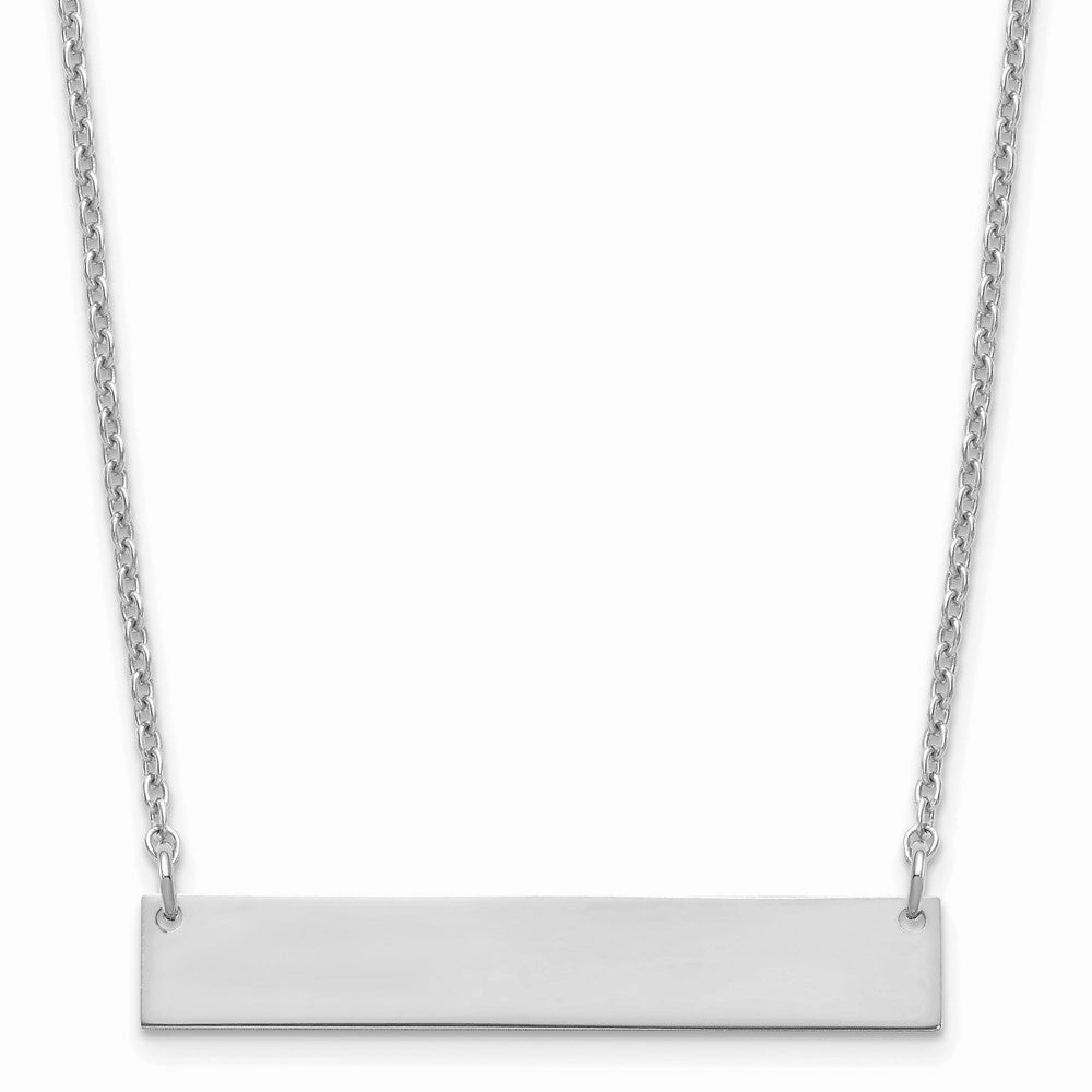 Sterling Silver/Rhodium-plated Medium Blank Bar Necklace