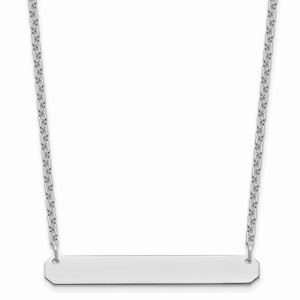 Sterling Silver/Rhodium-plated Medium Blank Bar Necklace