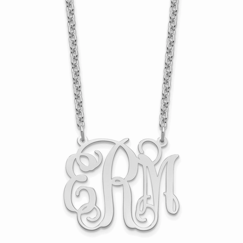 Sterling Silver/Rhodium-plated Medium Monogram Necklace