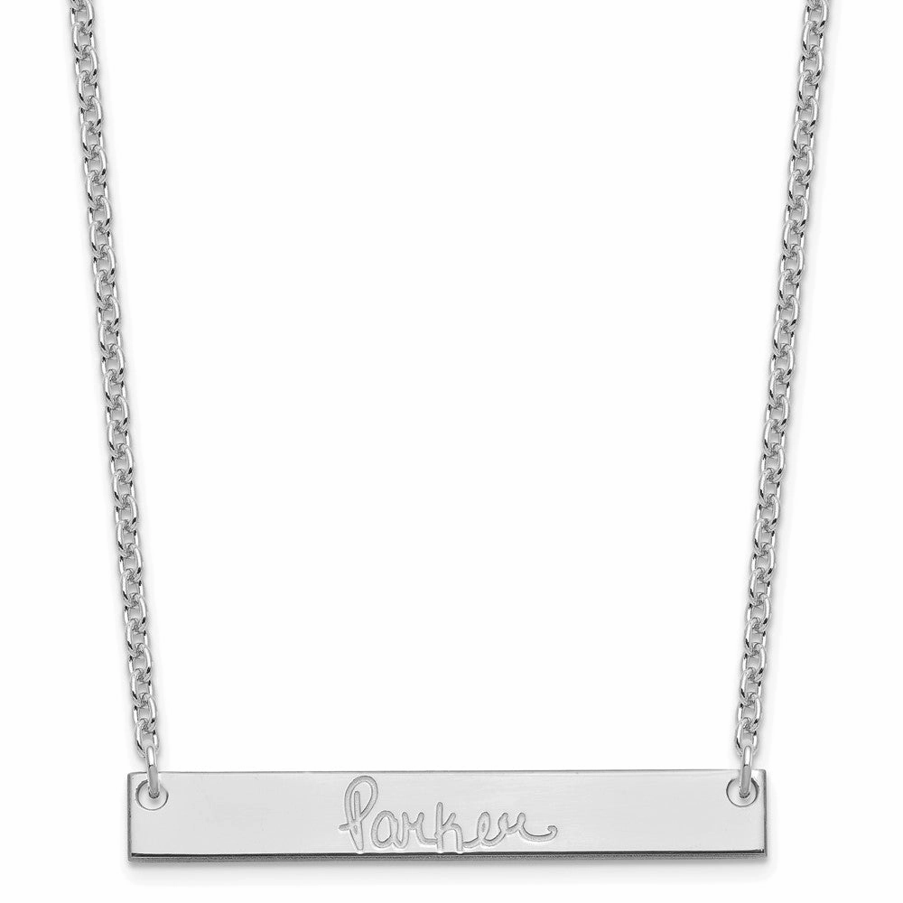 Sterling Silver/Rhodium-plated Medium Signature Bar Necklace