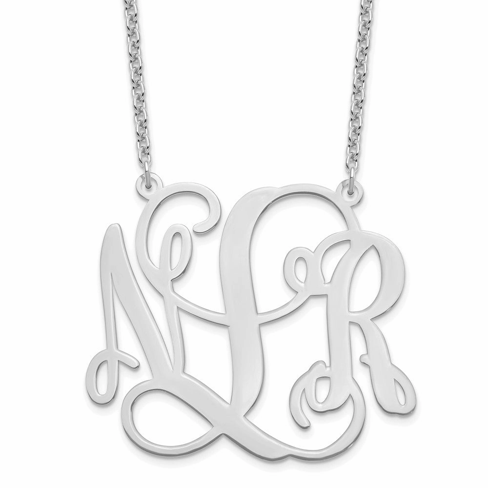 Sterling Silver/Rhodium-plated Monogram Necklace