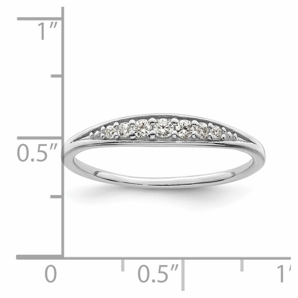 Sterling Silver Rhodium-plated Polished CZ Ring
