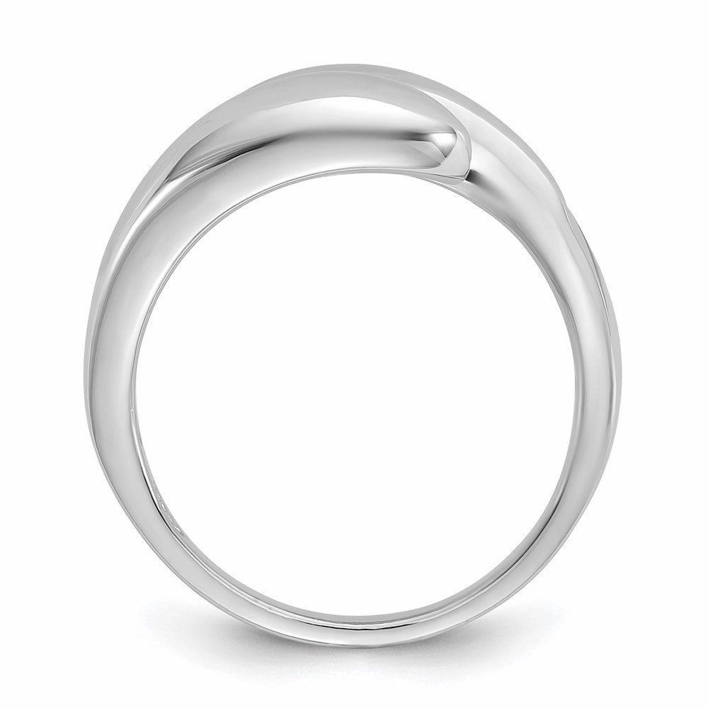 Sterling Silver Rhodium-plated Polished Open Bypass Size 6 Ring