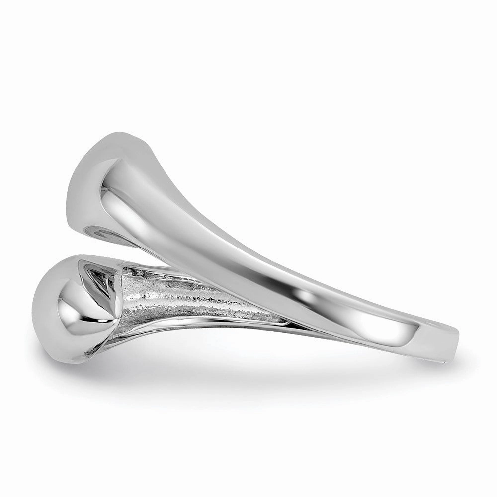 Sterling Silver Rhodium-plated Polished Open Bypass Size 6 Ring