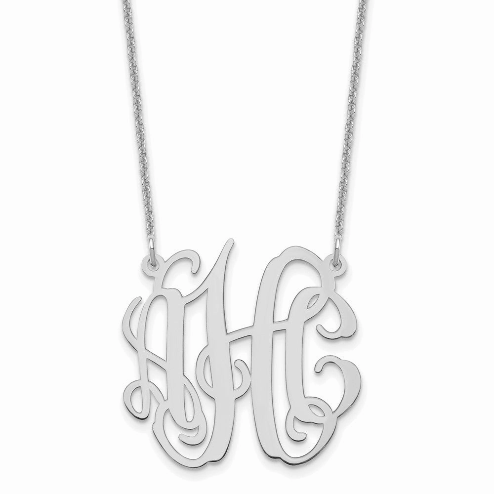 Sterling Silver/Rhodium-plated Small Monogram Necklace