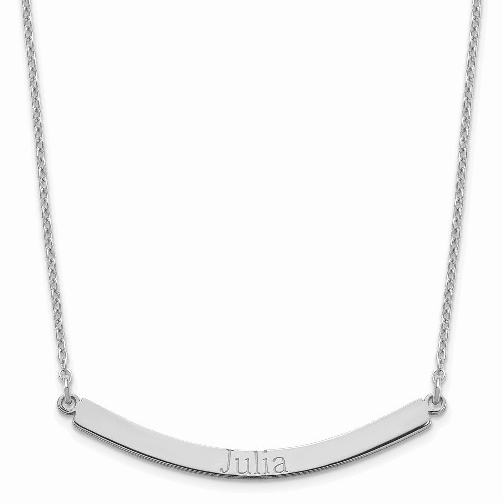 Sterling Silver/Rose-plated Curved Bar Necklace