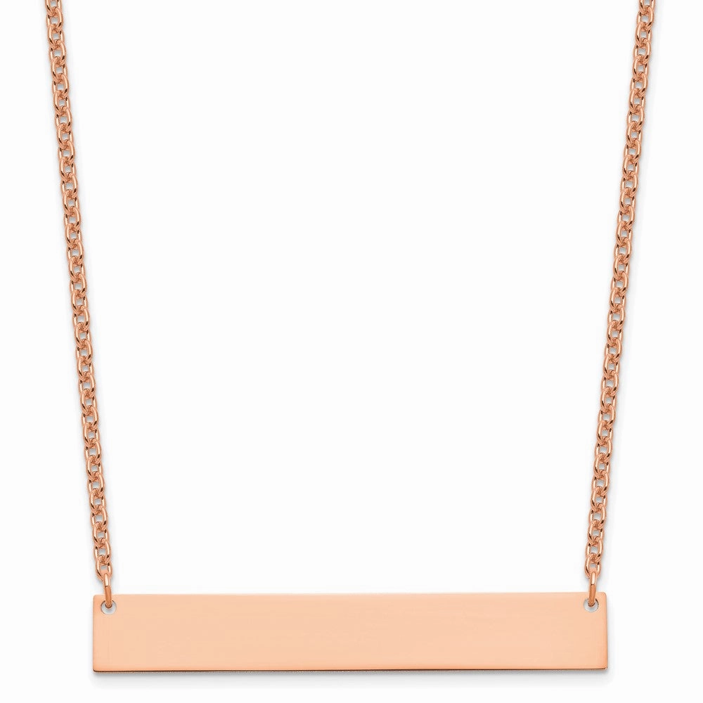 Sterling Silver/Rose-plated Large Blank Bar Necklace