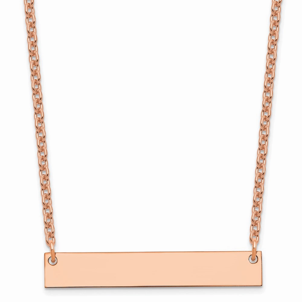 Sterling Silver/Rose-plated Medium Blank Bar Necklace