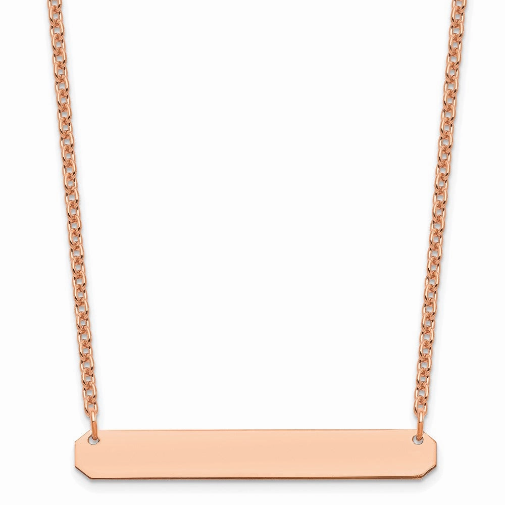 Sterling Silver/Rose-plated Medium Blank Bar Necklace