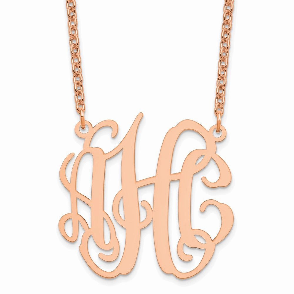 Sterling Silver/Rose-plated Medium Monogram Necklace