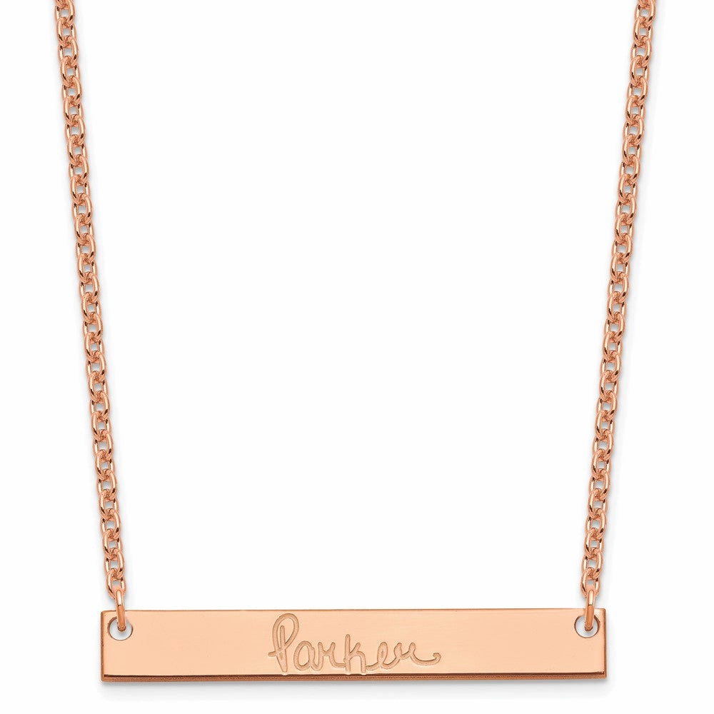 Sterling Silver/Rose-plated Medium Signature Bar Necklace
