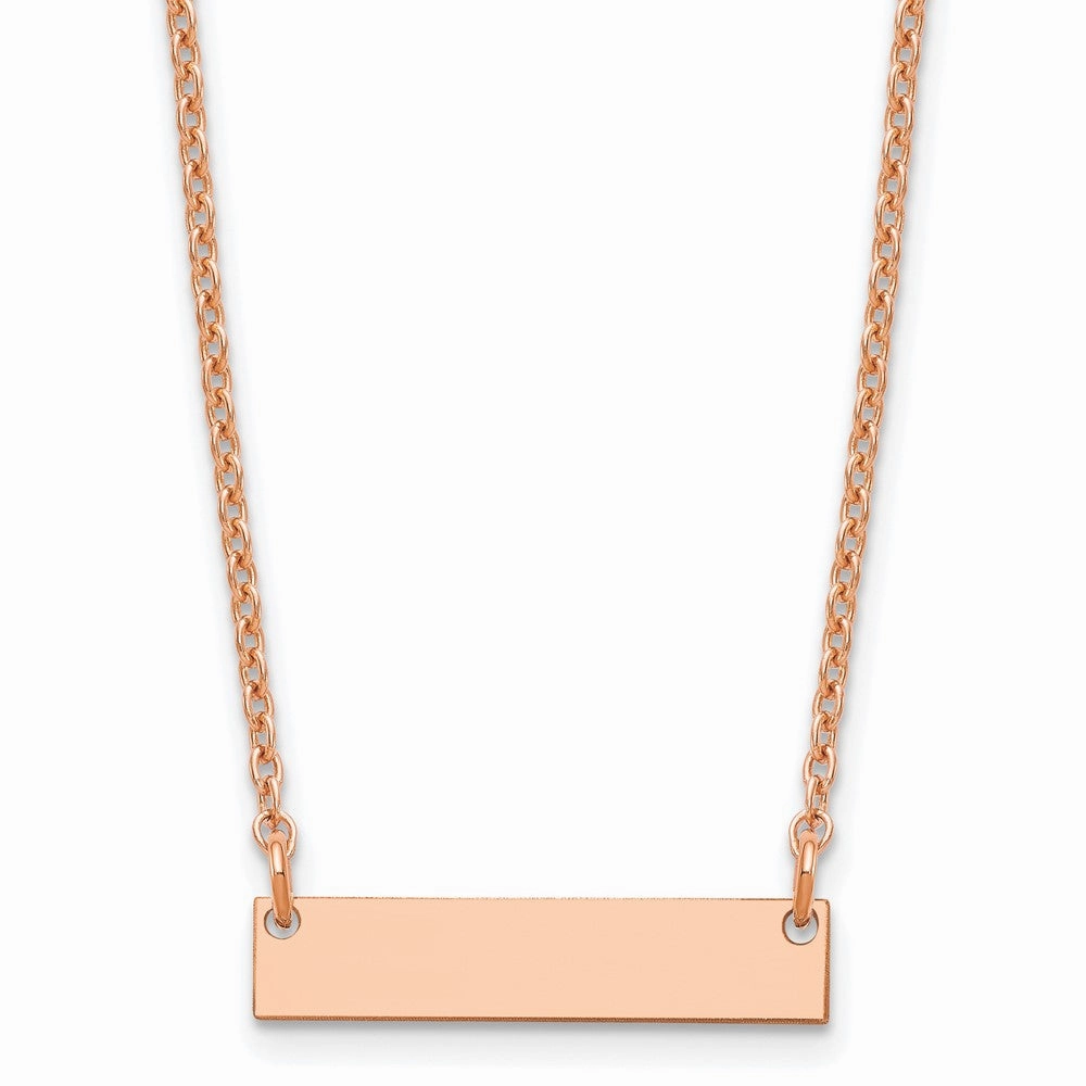 Sterling Silver/Rose-plated Small Blank Bar Necklace