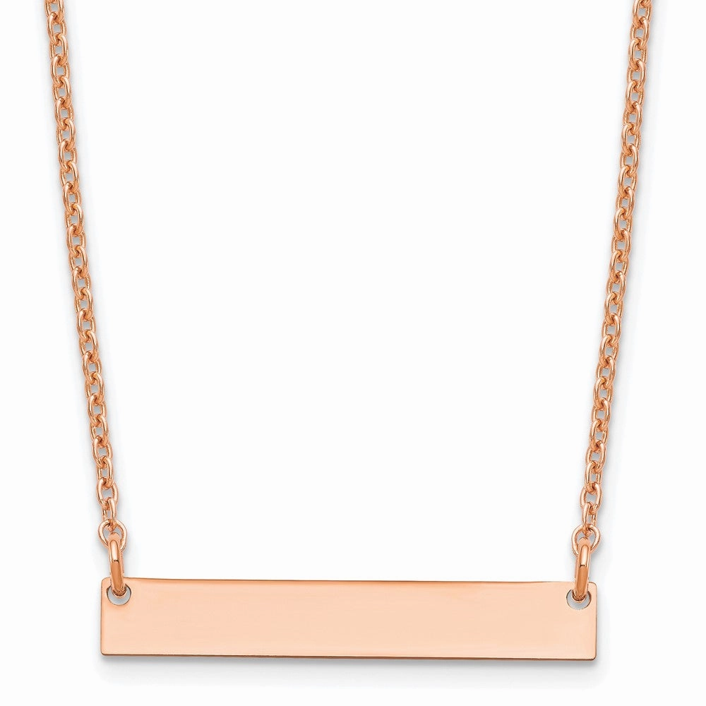 Sterling Silver/Rose-plated Small Blank Bar Necklace
