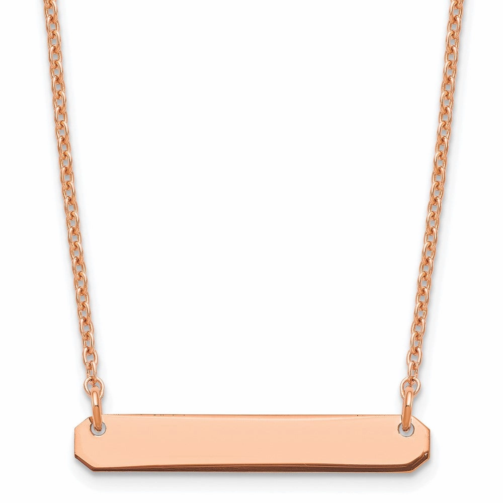 Sterling Silver/Rose-plated Small Blank Bar Necklace