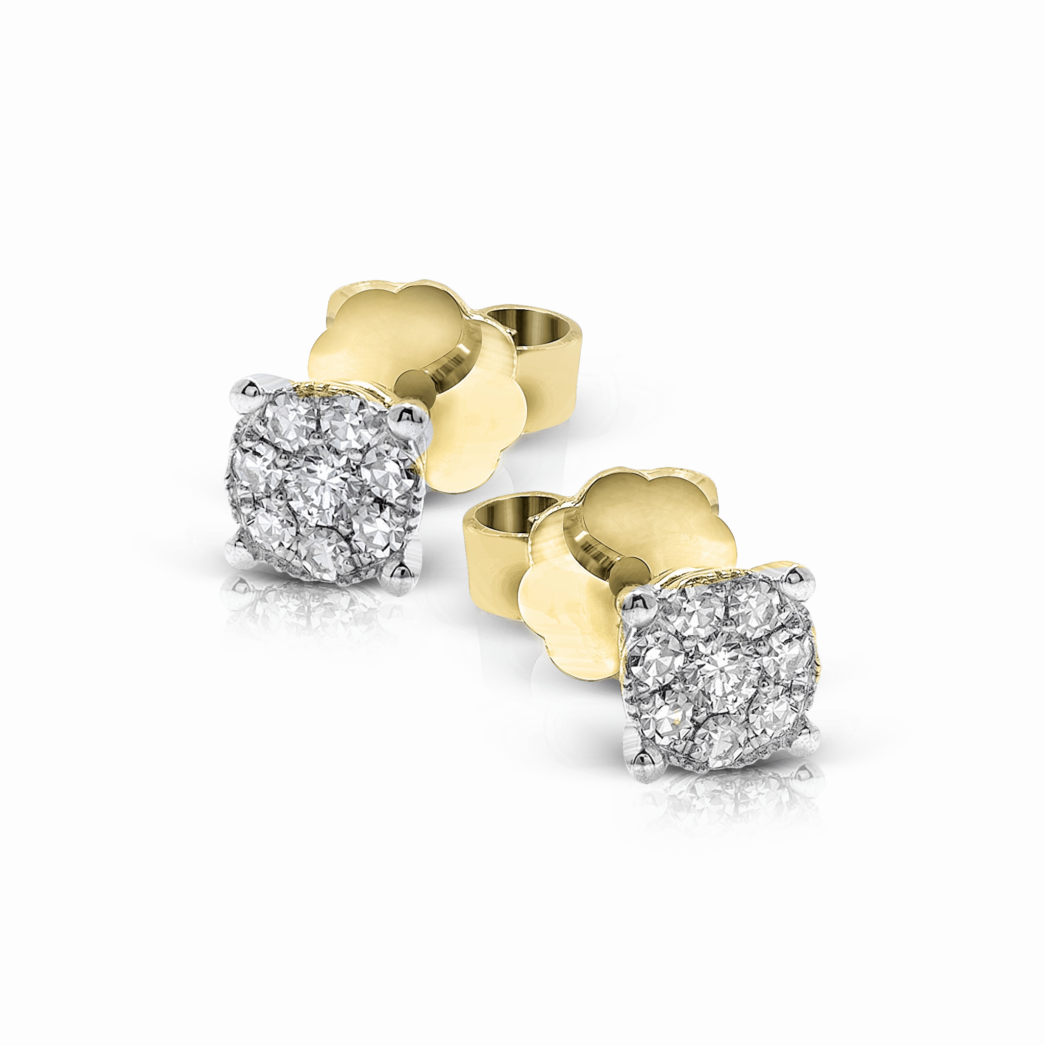 Stud Earrings (5.30mm) in 18k Gold with Diamonds ME1928 WHITE 18K X