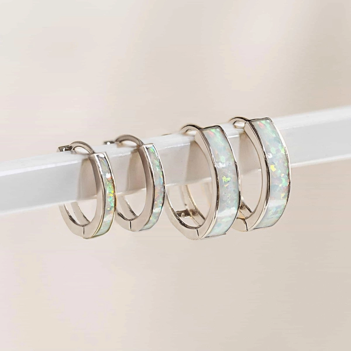 Thick Opal Huggies