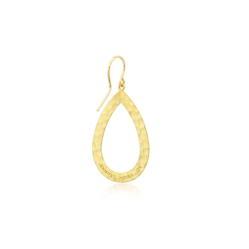 Thin Hammered Open Teardrop Earrings
