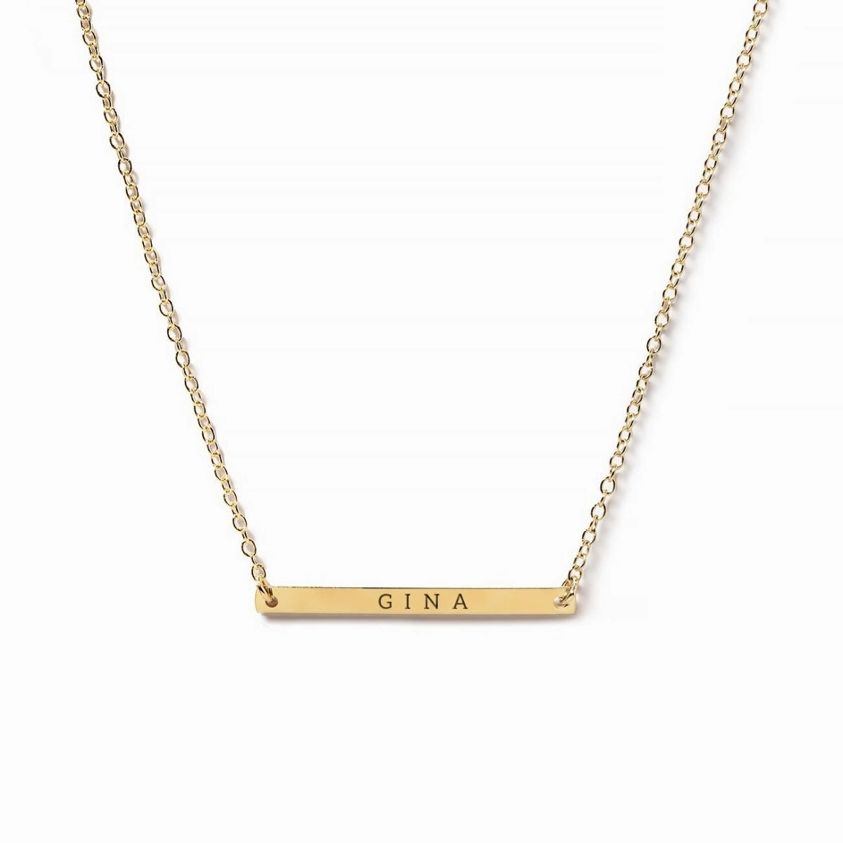 Thin Bar Engraved Necklace