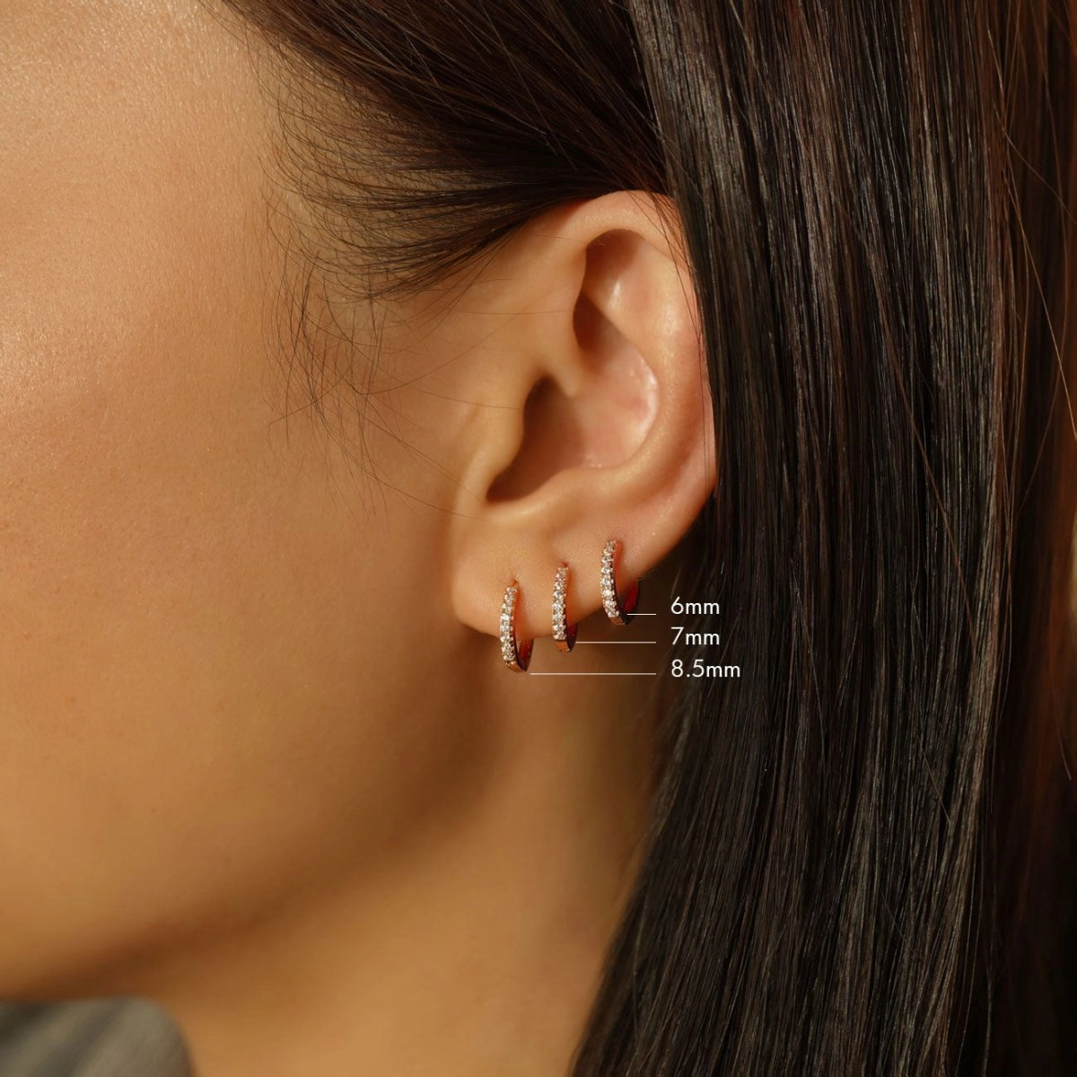 Thin Pav Huggie Hoops