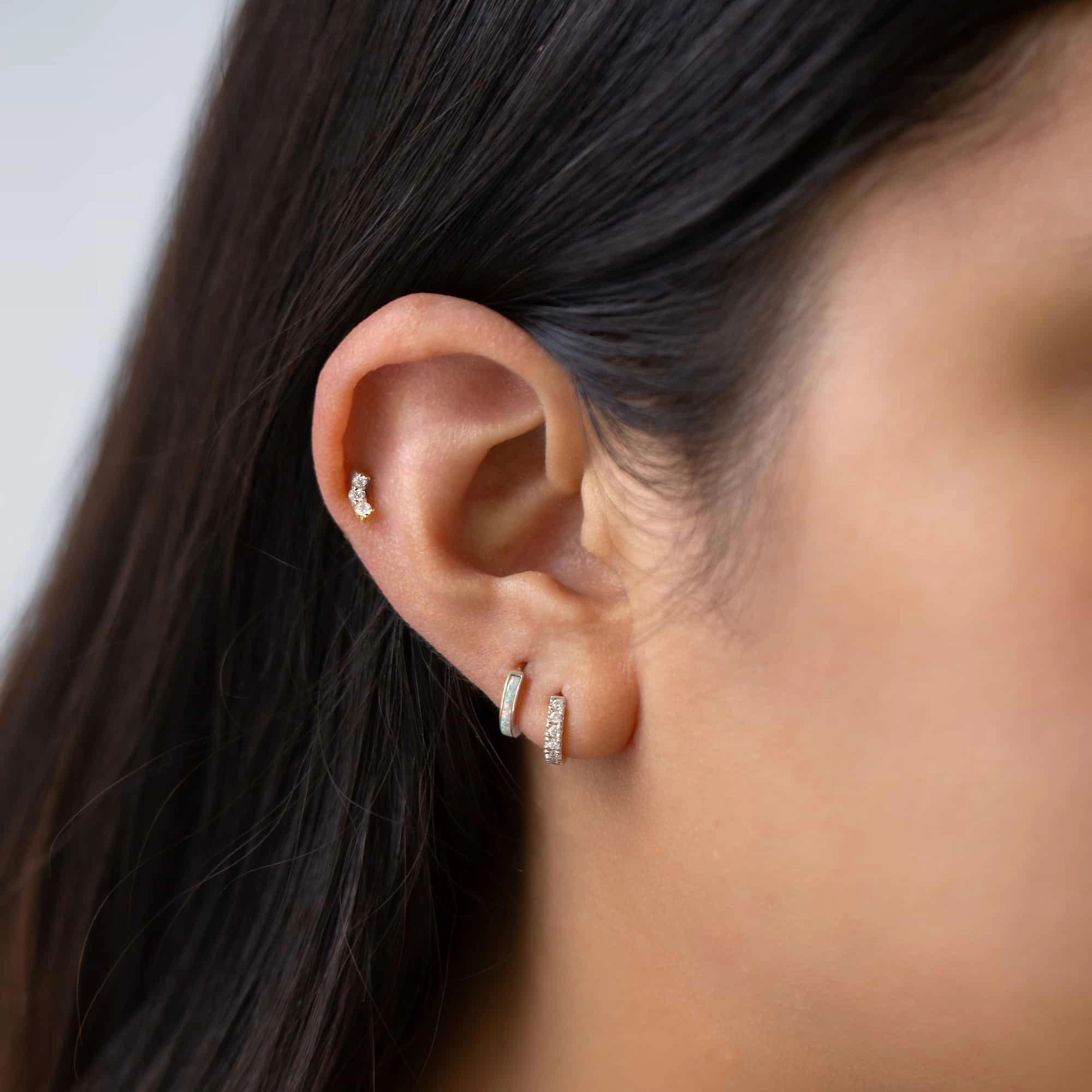 Thin Pav Huggie Hoops