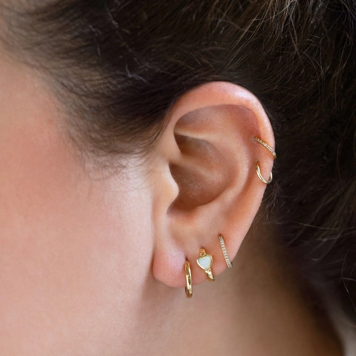 Thin Pav Huggie Hoops